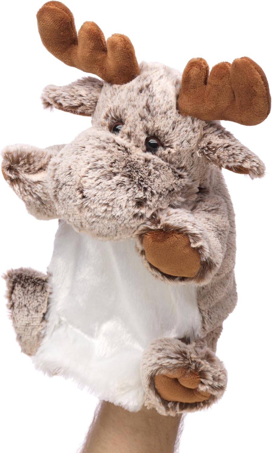 Uni-Toys - Handpuppe Elch (braun-meliert) - 28 cm (Höhe) - Plüschtier, Kuscheltier Elch, 28 Cm, Elch