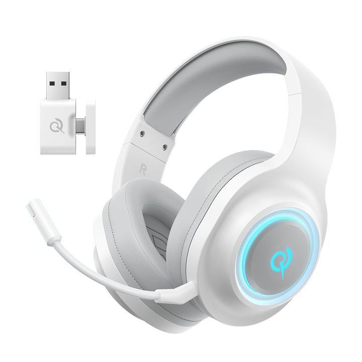 QCY HEROAD V200 Gaming Headset,2.4GHz Wireless Headset mit mikrofon für PS5,PS4,PC,Switch,Abnehmbare