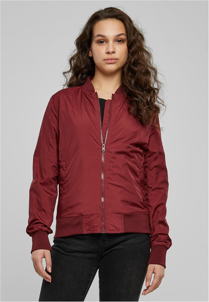Urban Classics Damen Ladies Light Bomber Jacket XS Burgundy, XS Burgundy