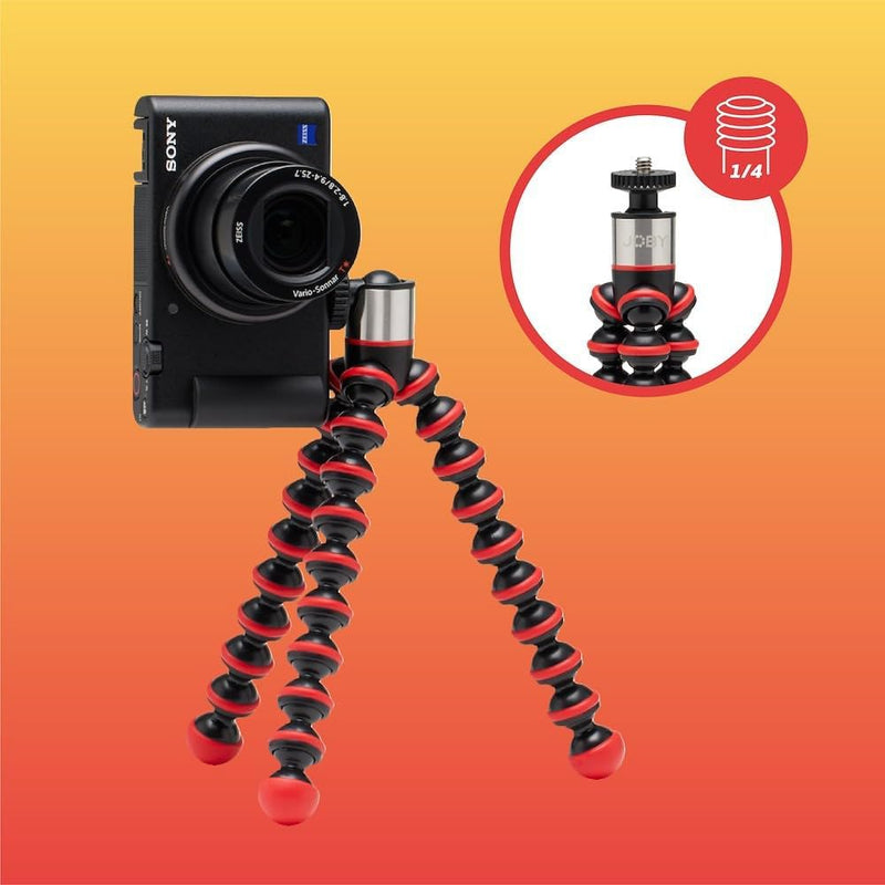 JOBY GorillaPod GO, Flexibles Stativ mit Kugelkopf und GripTight 360 Halterung für Smartphone, Kompa