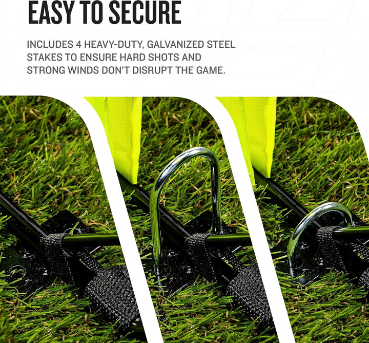 Franklin Sports Blackhawk Tragbares Fussballtor – Pop-Up-Fussballtor und Netz – Indoor- oder Outdoor