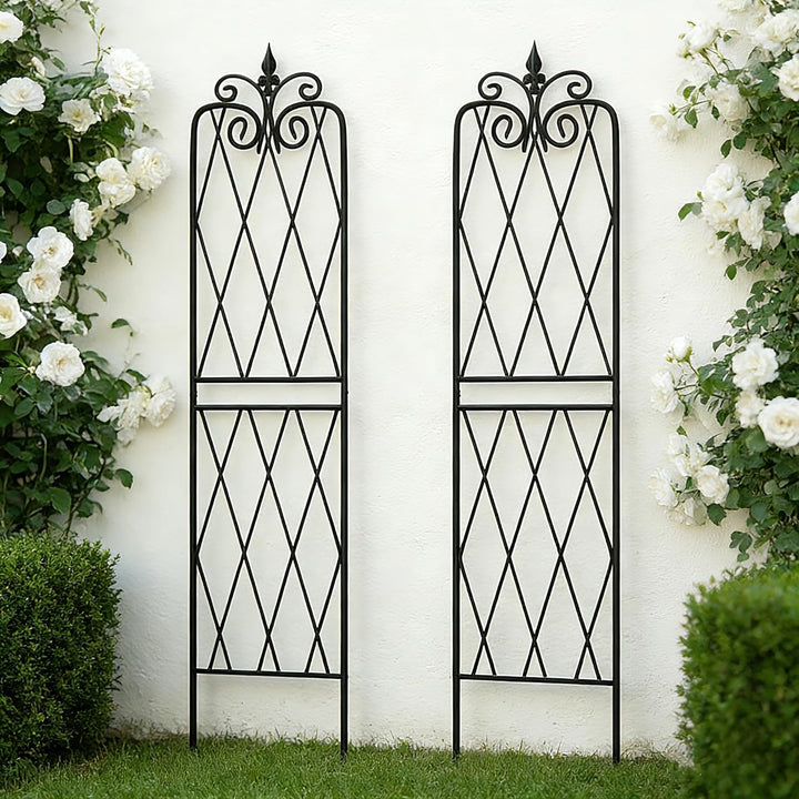 2 Pack 71" H x15 W Trellis,Black Garden Trellis for Climbing Plants Outdoor Metal Frame Sturdy Trell