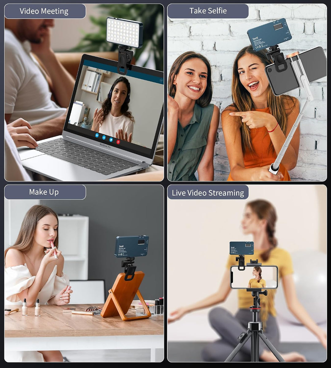 Selfie Licht mit RGB-Vollfarbe, CRI96+ 2500K-8000K Tragbare Kamera Licht LED Videoleuchte mit Hotsho