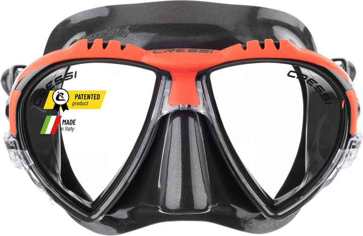 Cressi Matrix Tauchen Schnorcheln Maske Schwarz/Rot Einheitsgrösse Single, Schwarz/Rot Einheitsgröss