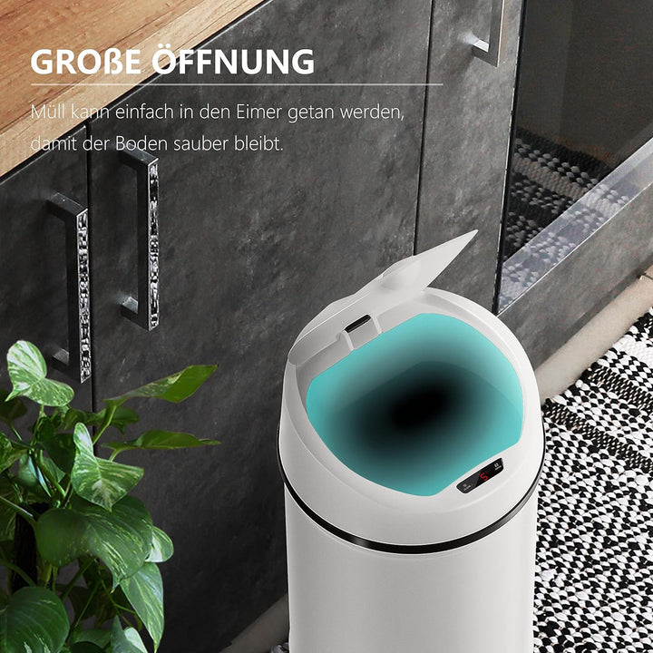 Ribelli Edelstahl Mülleimer 40 Liter - Abfalleimer mit Sensor - automatisches Öffnen und Schliessen