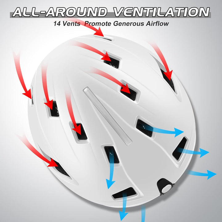 Odoland Erwachsene Skihelm Skihelm mit Visier, Leichter Race-Helm mit Helmvisier für Männer und Frau