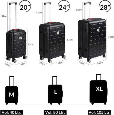 Monzana® 2er Set Koffer Boardcase M, XL Gelgriffe TSA Schloss Reisekoffer Trolley Kofferset Handgepä