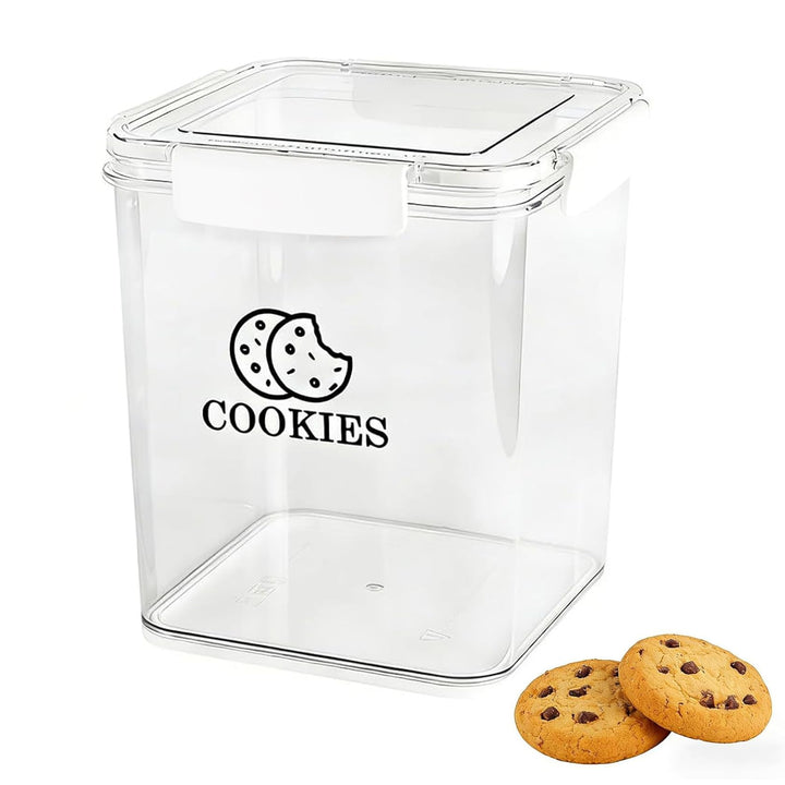 Keksdose mit Deckel – luftdichter Vorratsbehälter BPA-frei (25×18×18cm), transparente Snackdose Kuns