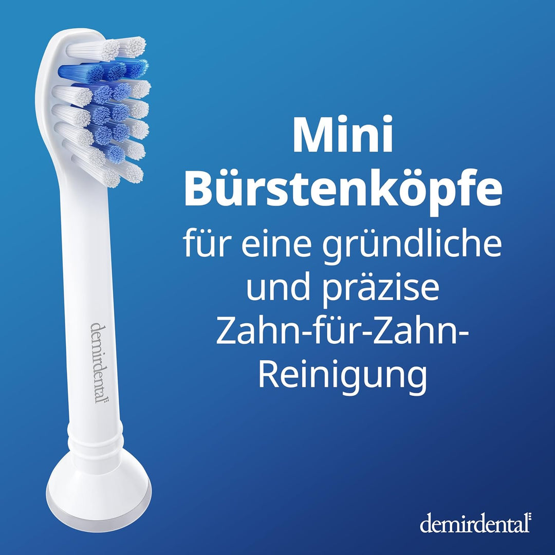 8er demirdental Mini Sensitive Aufsätze passend für Philips Sonicare Ersatzbürsten, weiche und klein