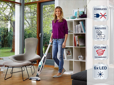 Leifheit Akku Staubsauger Regulus PowerVac 2in1 für bis zu 40 min kabelloses Staubsaugen, Akkustaubs