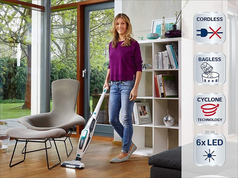 Leifheit Akku Staubsauger Regulus PowerVac 2in1 für bis zu 40 min kabelloses Staubsaugen, Akkustaubs