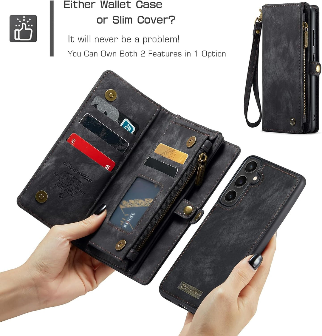 UFinetech für Samsung S23 FE Hülle, Stossfest Kartenfach Magnetisch Abnehmbare Tasche Samsung Galaxy