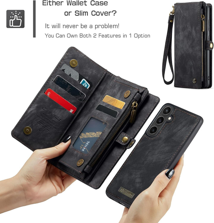 UFinetech für Samsung S23 FE Hülle, Stossfest Kartenfach Magnetisch Abnehmbare Tasche Samsung Galaxy