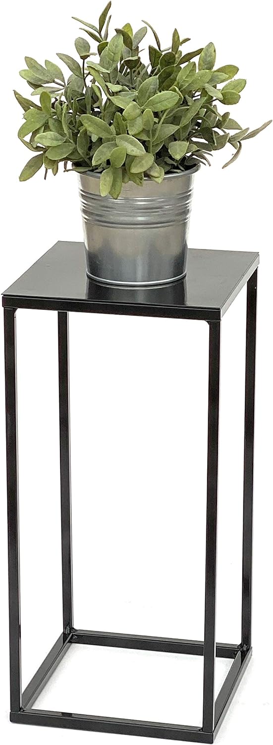 DanDiBo Blumenhocker Metall Schwarz Eckig Höhe 42,5 cm Blumenständer Beistelltisch 434 Blumensäule M