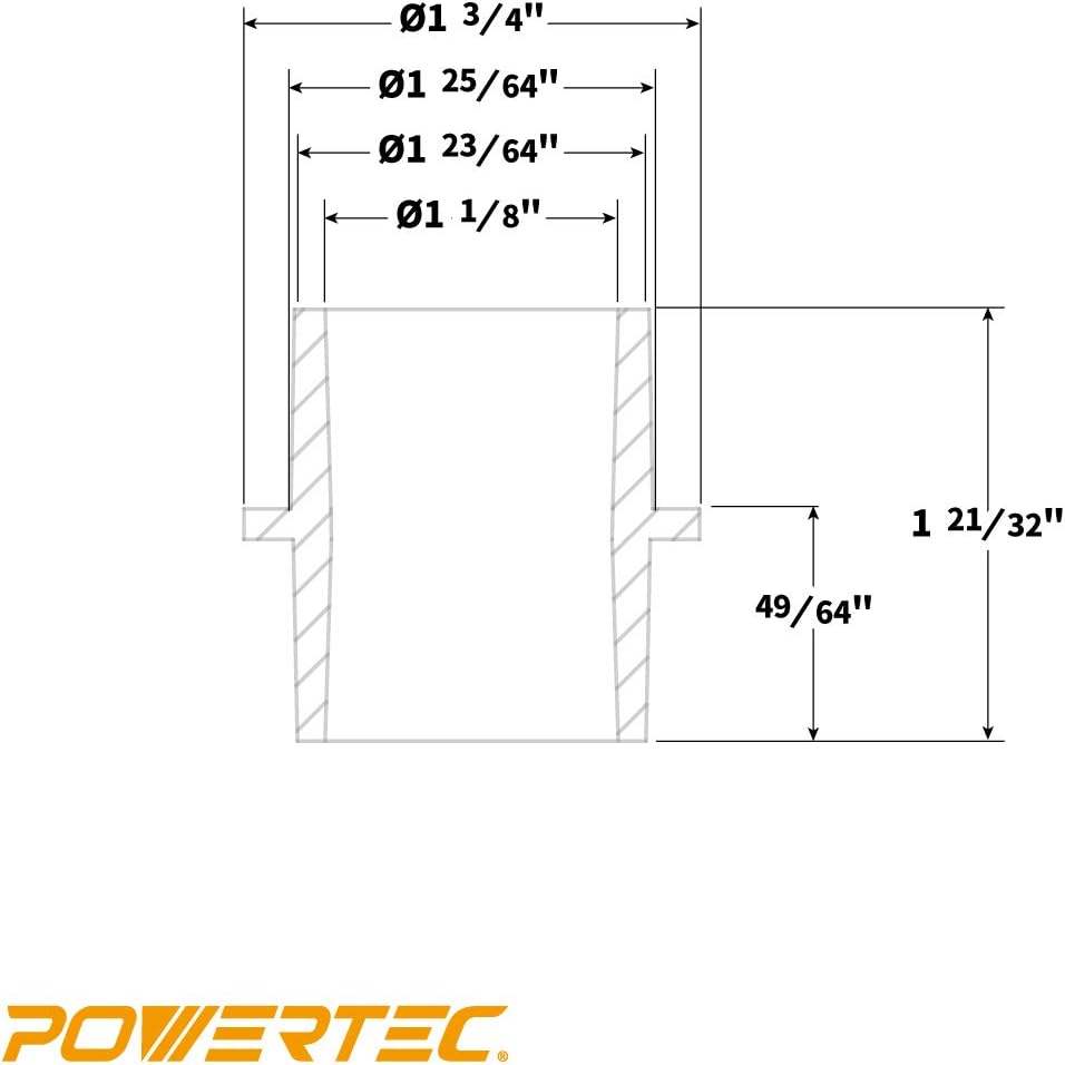 POWERTEC 70297 Modularer Schritt 4 in 1 Adapter - Shop Vac Staubsammler Schlaucharmaturen 1 Count (P