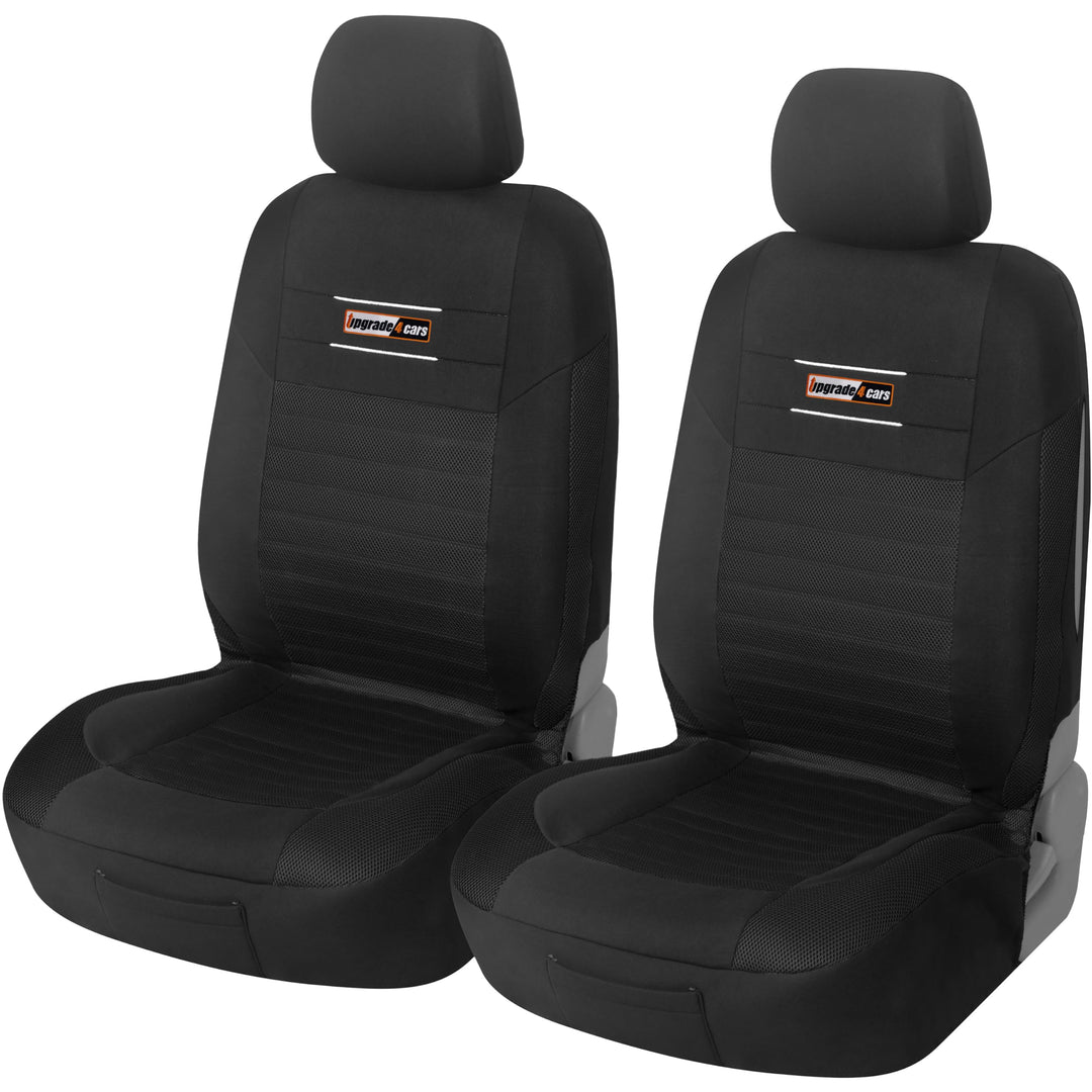 Upgrade4cars Auto-Sitzbezüge Vordersitze Schwarz | Auto-Sitzbezug Set Universal | Auto-Schonbezüge f