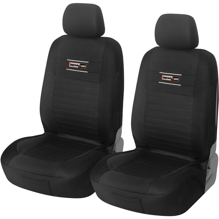 Upgrade4cars Auto-Sitzbezüge Vordersitze Schwarz | Auto-Sitzbezug Set Universal | Auto-Schonbezüge f