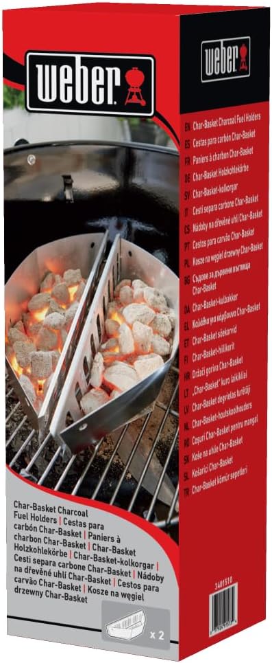 Weber Kohlekörbe für alle Holzkohlegrills in Kettle Form, stabil& robust, ermöglicht leicht direktes