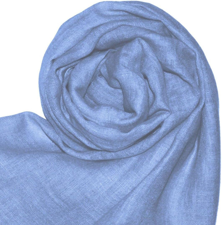 Lorenzo Cana Damenschal Leinenschal 100% Leinen 70 x 180 cm Tuch Naturfaser Trendfarbe Hellblau 9330