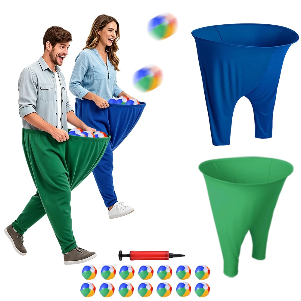 2 Stück Granny Pants Yard Game, Granny Pants Wurfspiel mit 12 Bällen und 1 Ballonpumpe, Granny Pants