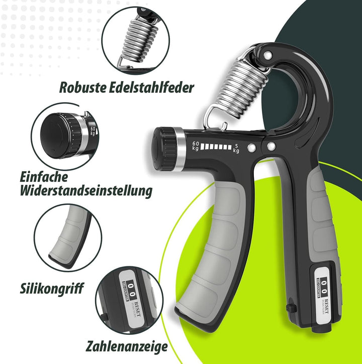 Handtrainer, U-VKK Unterarmtrainer-Set, Griff 5-60 kg, Hand Unterarm Trainingsgerät, Grip Griffkraft