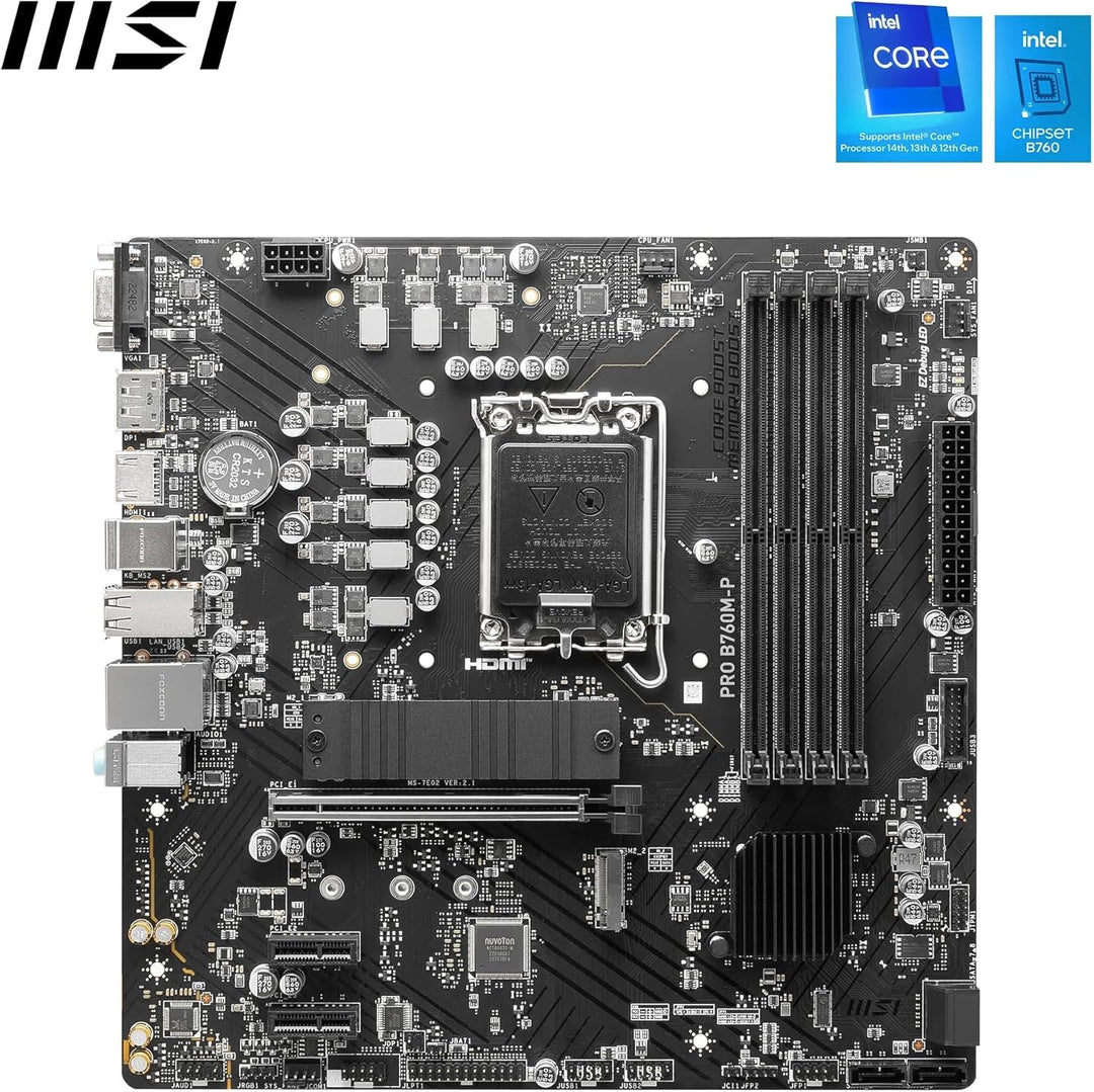 MSI PRO B760M-P Motherboard, Micro-ATX - Unterstützt Intel Core Prozessoren der 12. und 13. Generati