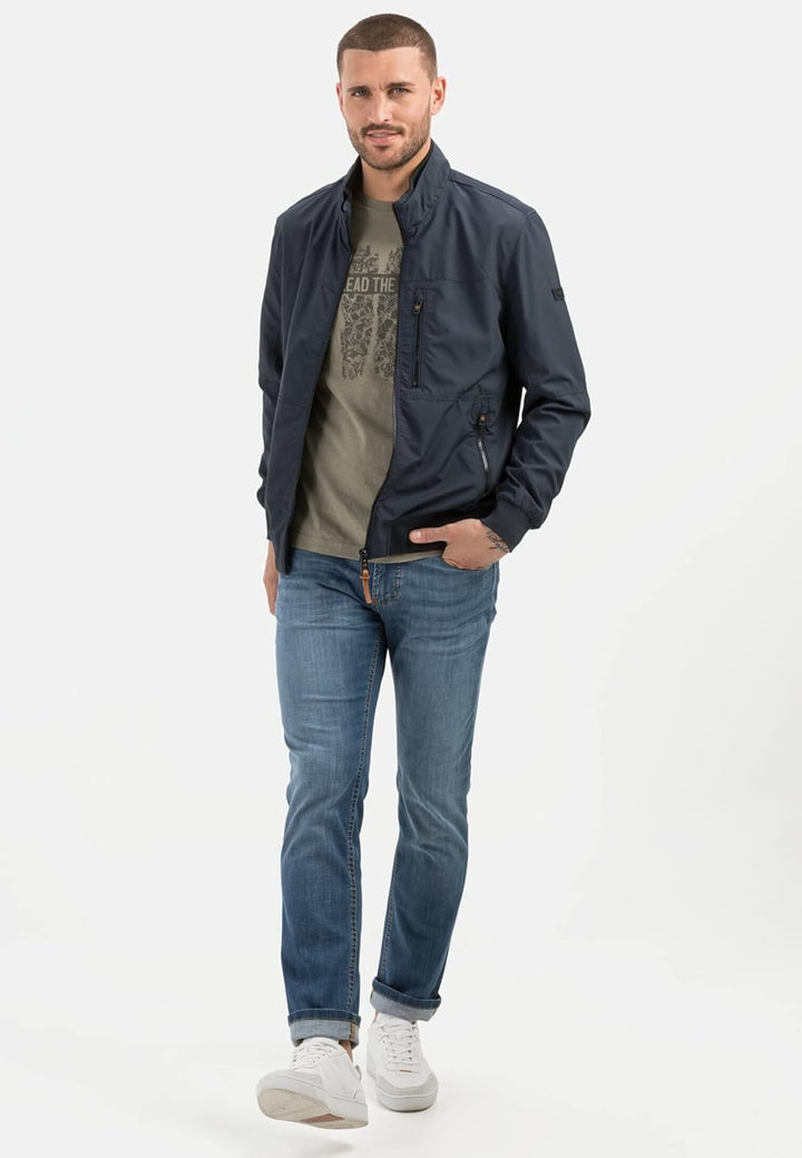 camel active Herren Blouson aus recyceltem Polyester 25 Dunkelblau, 25 Dunkelblau