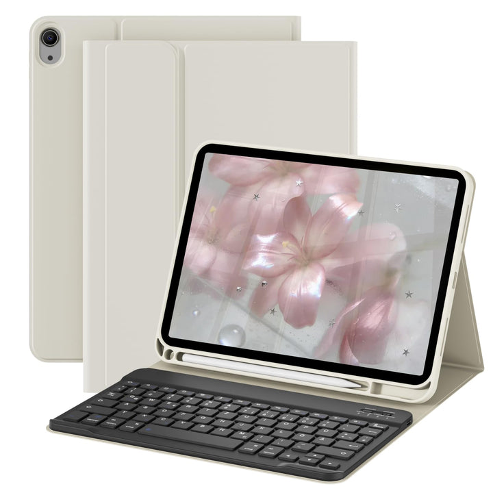 Hülle mit Tastatur für iPad A16 11 Generation 2025/10 Generation 2022 (11/10.9 Zoll), QWERTZ Layout,