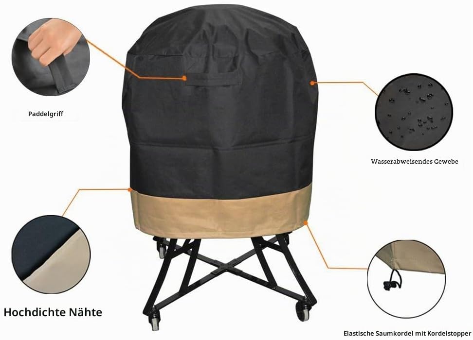 Onlyfire Kamado Grill Abdeckung Abdeckhaube Kompatibel für Big Green Egg, Kamado Joe Classic, grosse