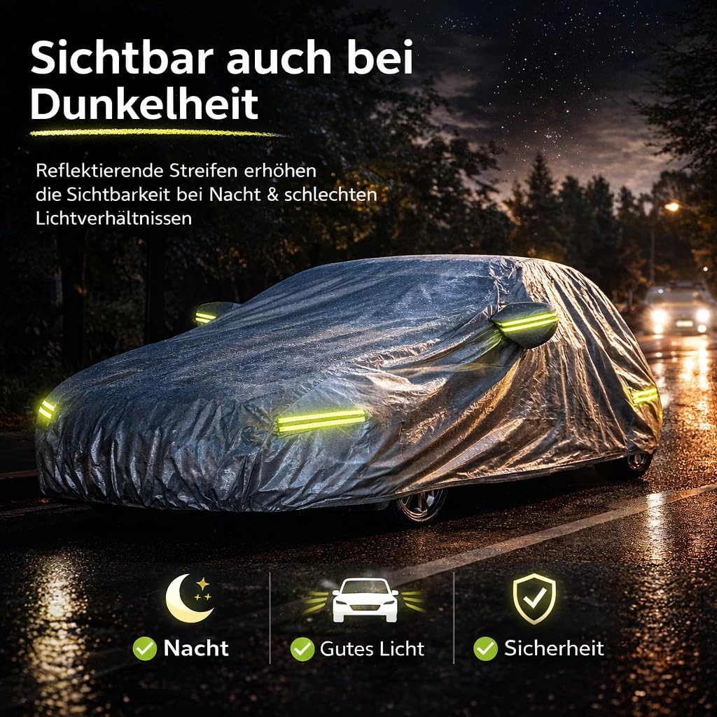 autogadget® 1x Autoschutzhülle Auto Abdeckung Autozubehör - Car Cover - Autoplane Silber Hülle Plane