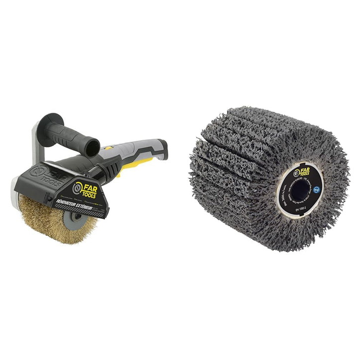 Fartools REX 120 Schleifmaschine für Aussenrenovierungen, 1300 W, Schwarz, Norme & 110888 Bürste Sil