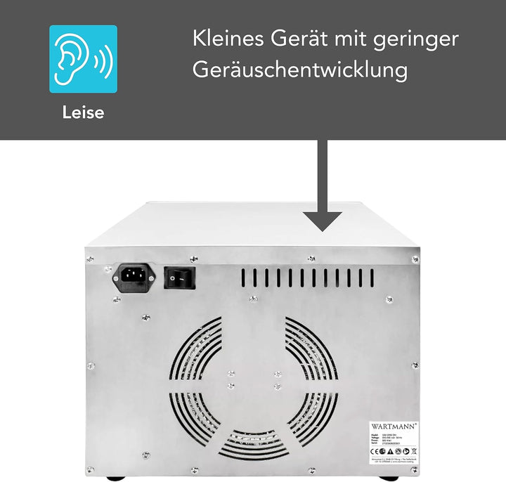 Wartmann Dörrautomat WM-2206 DH Dörrautomat Edelstahl – Kompaktes Dörrgerät mit 6 BPA-freien Edelsta
