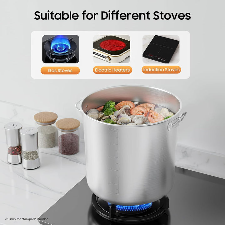 70L Suppentopf, Grosse Kapazität Gastronomie Kochtopf mit Campingkochtopf Cooking Pot, Griffen Ausge
