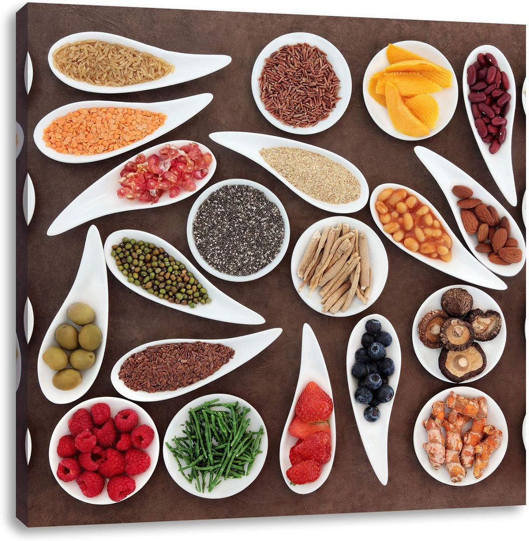Gewürze aus aller Welt, Format: 70x70 auf Leinwand, XXL riesige Bilder fertig gerahmt mit Keilrahmen