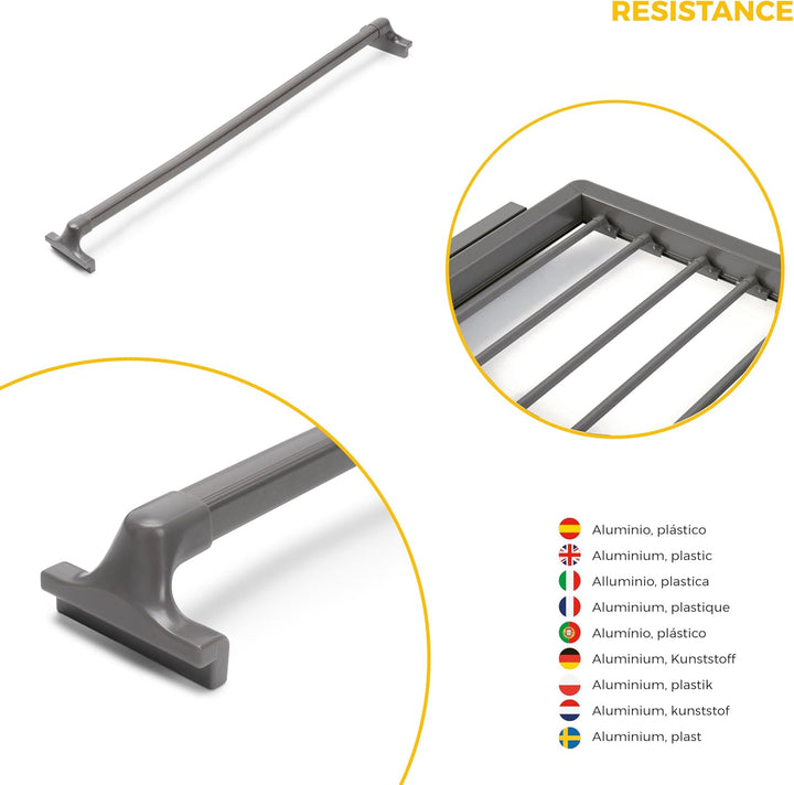 Emuca - Satz aus 7-Stangen-Hosenhalter, Wäschekorb und ahmen für Schrank Quartz, mit Soft-Close- und