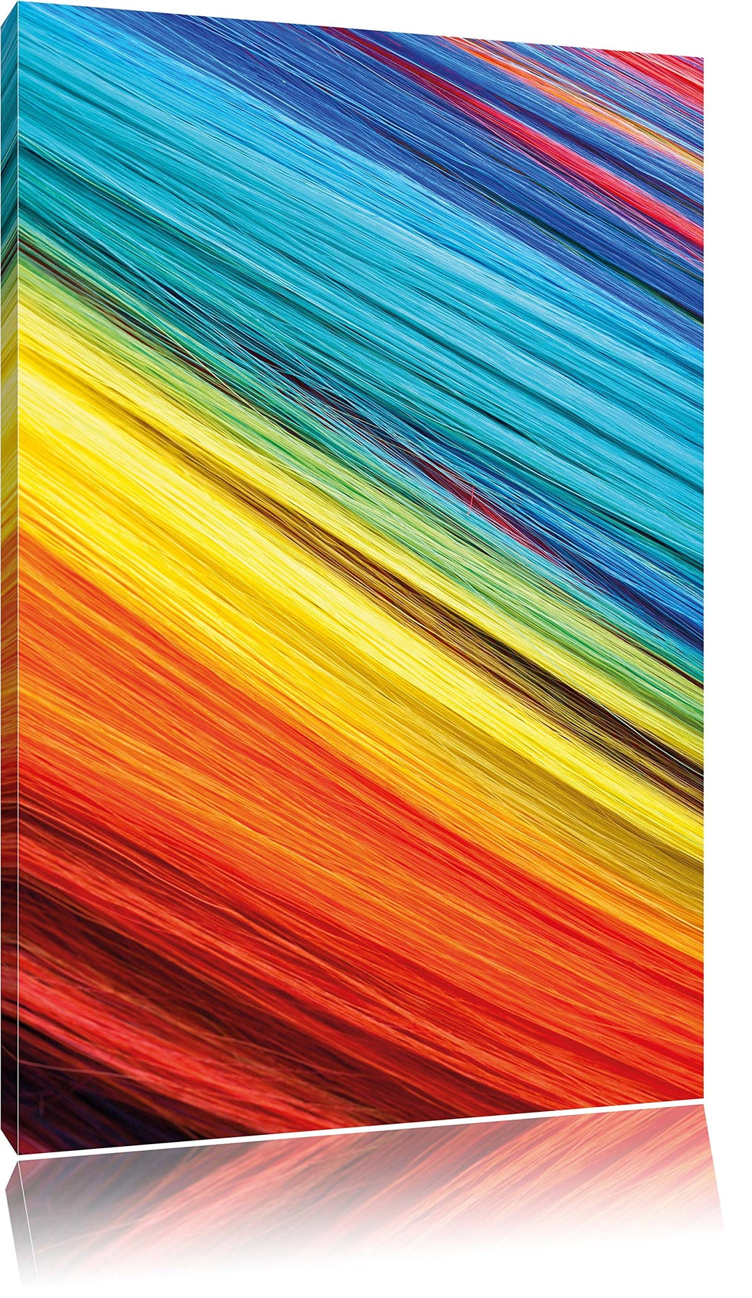 Pixxprint Bunte Streifen, Format: 100x70 auf Leinwand, XXL riesige Bilder fertig gerahmt mit Keilrah