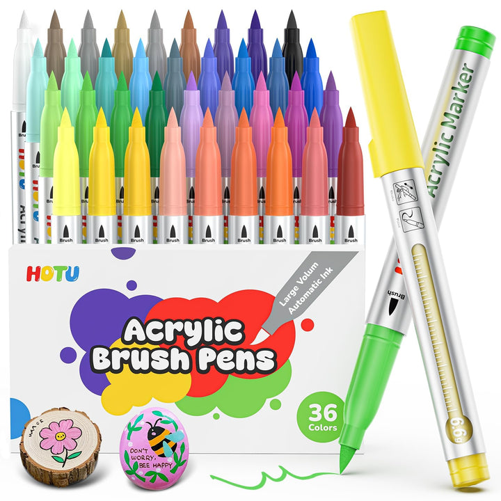 High-Capacity Creative Paint-like Acryl Marker, Acryl Paint Marker Pinsel Tip 36 Farben Acrylstifte