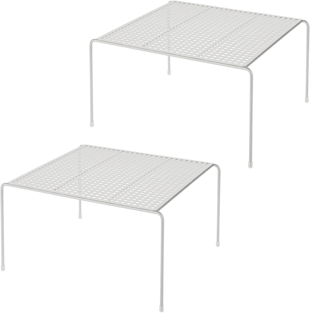 mDesign 2er-Set Geschirrablage für die Küche – freistehendes Tellerregal aus Metall – Küchenregal fü