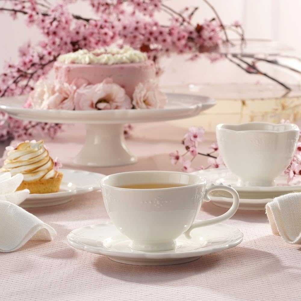 VILLA ITALIA Servierpatera Porzellan 28 cm - Elegantes Kuchenplatte Tiffany, Servierplatte für Torte