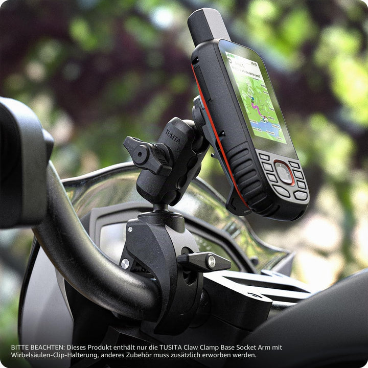 TUSITA Motorrad ATV/UTV Halterung Kompatibel mit Garmin Handheld GPS Geräte - Klaue Klemmbasis Short