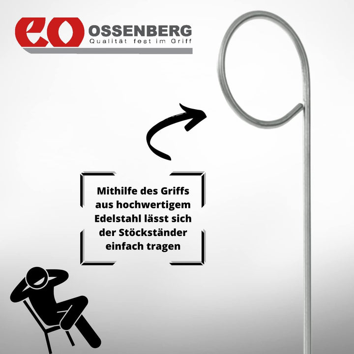 Stockständer für Gehhilfen – Schirmständer für Gehstöcke - aus Kunststoff - aufrechter Stand der Geh