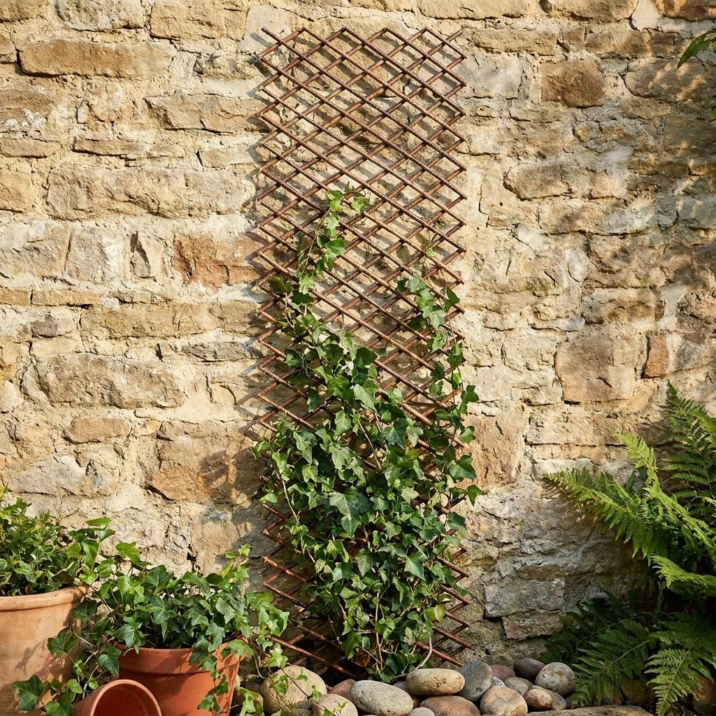 FRANK FLECHTWAREN Rankgitter variabel, bis 80 x 120 cm verstellbar, Kletterhilfe Garten, Flexibles R