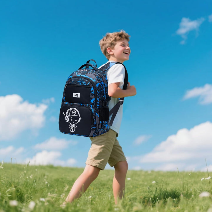 LEDAOU Schulrucksack Jungen Teenager Mädchen Schultaschen Kinder Rucksäcke Wasserdicht Leichtgewicht