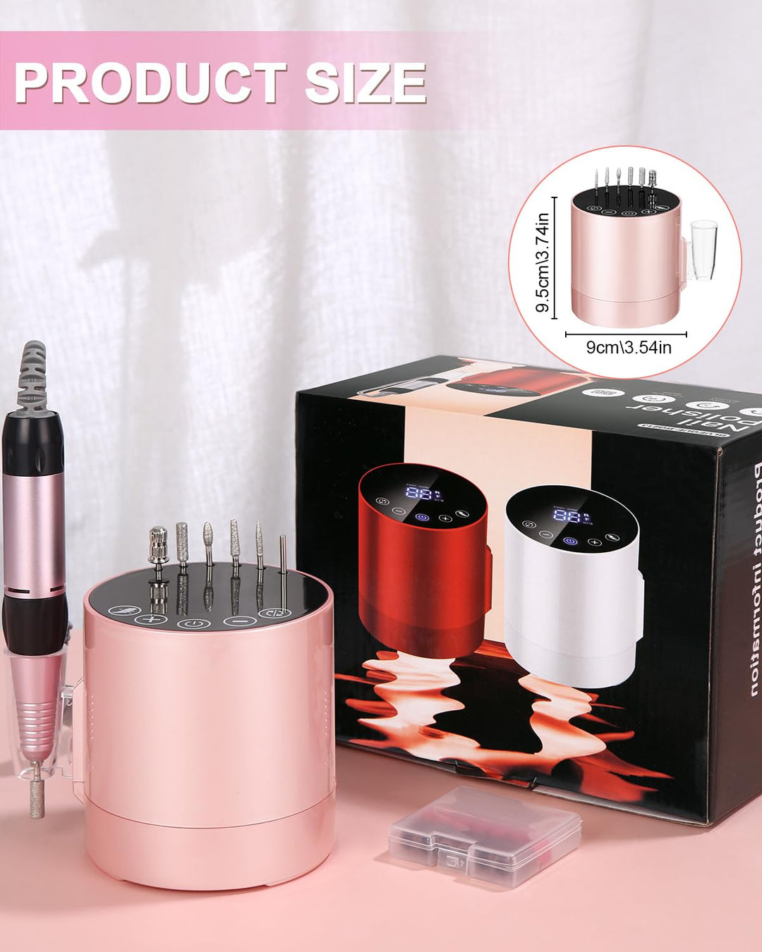 Professionelle Nagelschleifer 35000 U/min Nagelschleifer mit LCD Display und 6 Schleifbits für Pedik