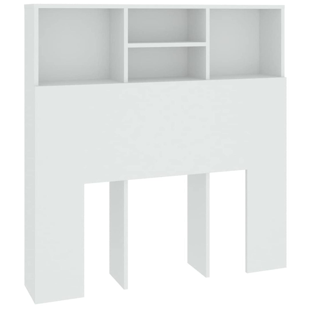 Tidyard Bett-Kopfteil mit Ablagen Weiss Kopfteil-Regal Bücherregal-Kopfteil 100 x 19 x 103,5 cm (B x