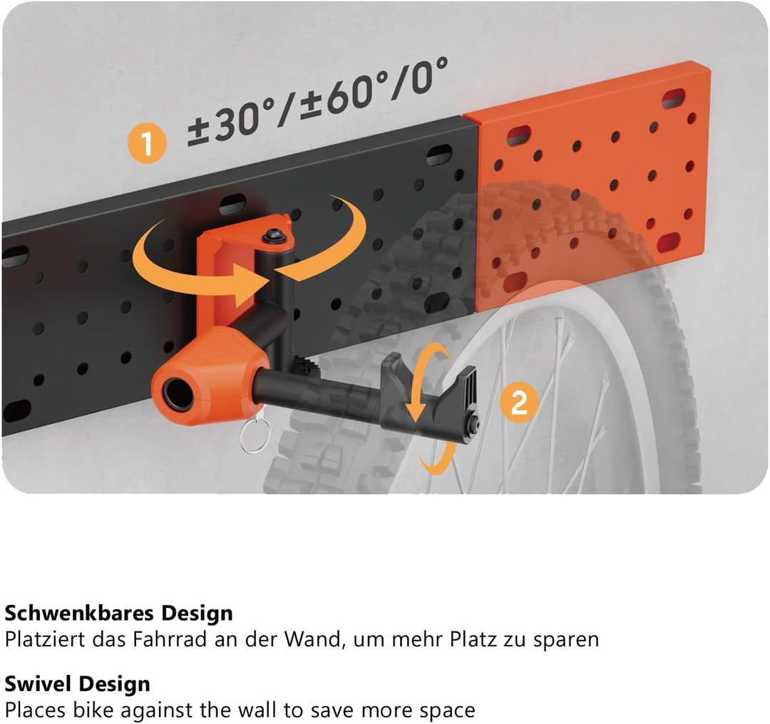 my wall modulare Fahrrad Wandhalterung - HR13L, vertikale &amp; horizontale Aufhängung, Fahrradhalterung