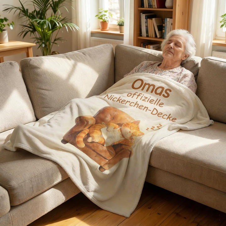 Mama Geschenk Kuscheldecke 150×130CM Flanelldecke Schlafdecke für Mama Katzenmam Oma Muttertagsgesch