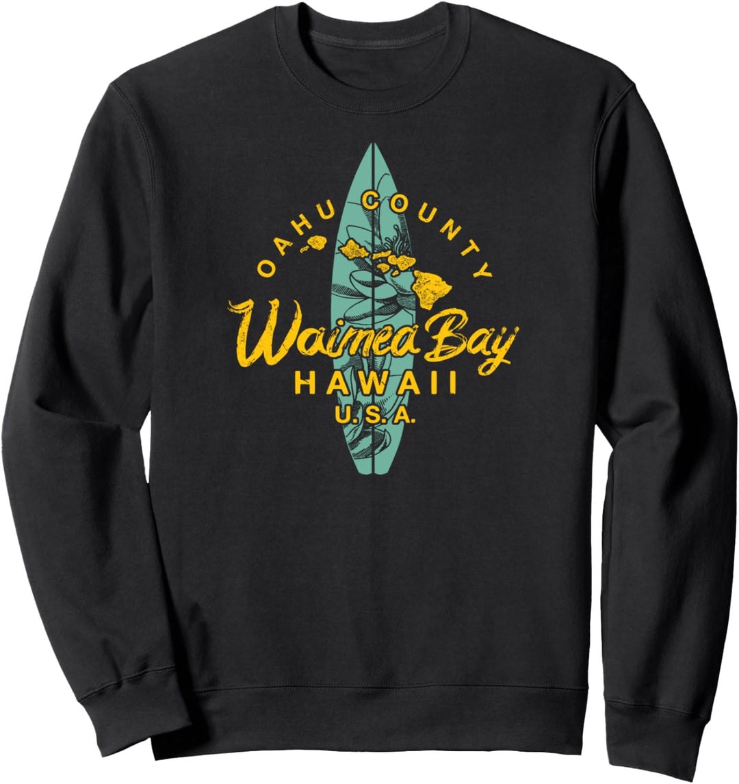 Hawaii Waimea Bay North Shore Oahu hawaiianisches Surfen Sweatshirt