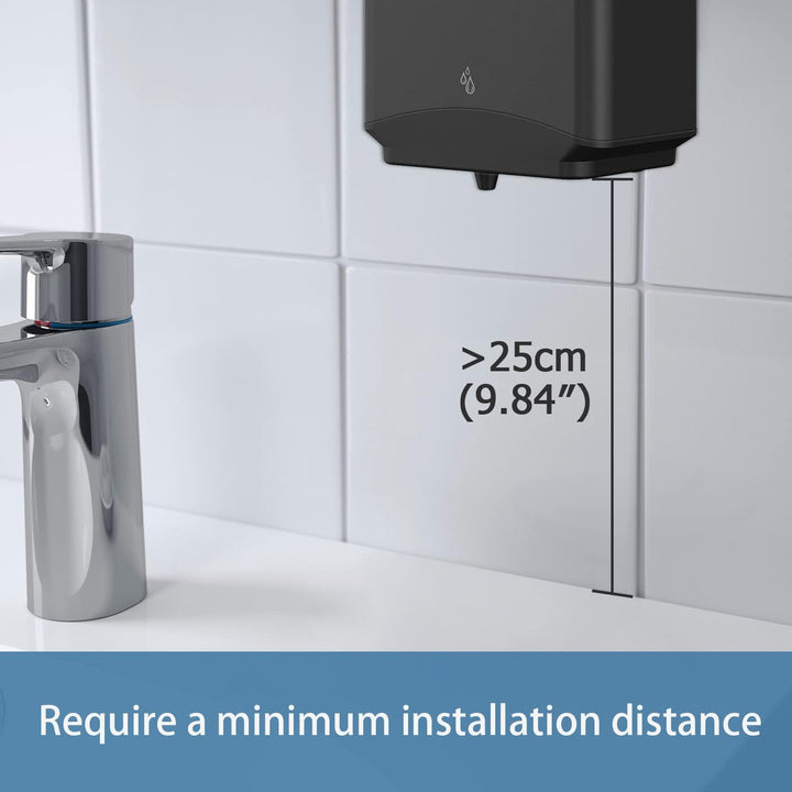 AIKE Kommerzielle Wandhalterung Automatischer Flüssigseifenspender Edelstahl-Finish 1100ml Grosses F
