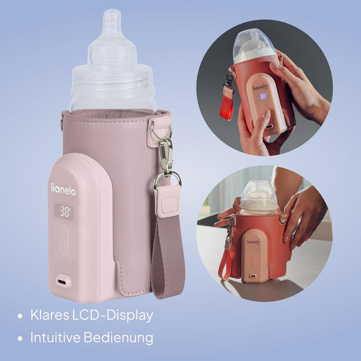 LIONELO Thermup Go Evo Tragbarer Babyflaschenwärmer, hält Flüssigkeiten warm, 5 Betriebstemperaturen